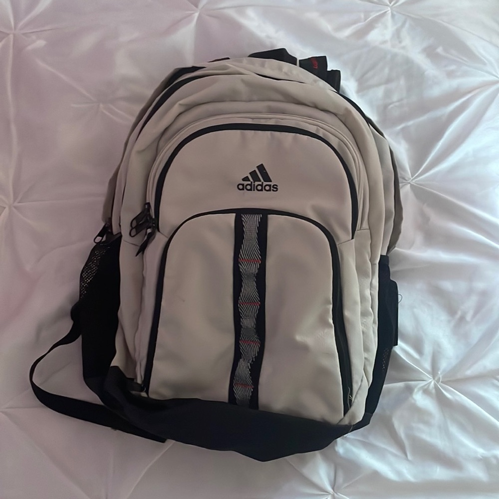 White Adidas Large College/Hiking Backpack